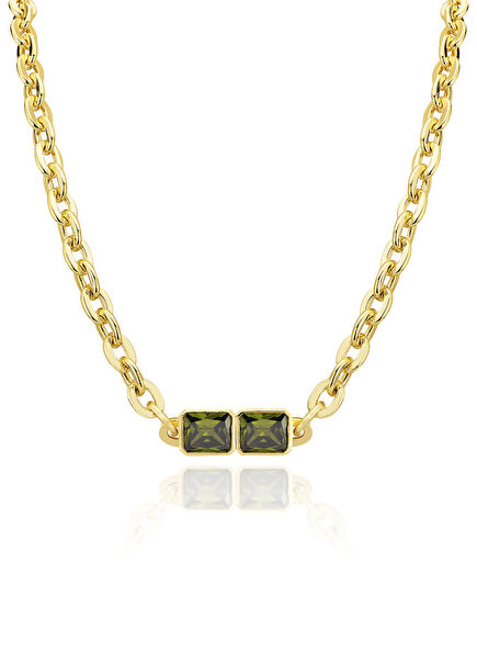 Tena Green 22K Gold Plated Women's Necklace