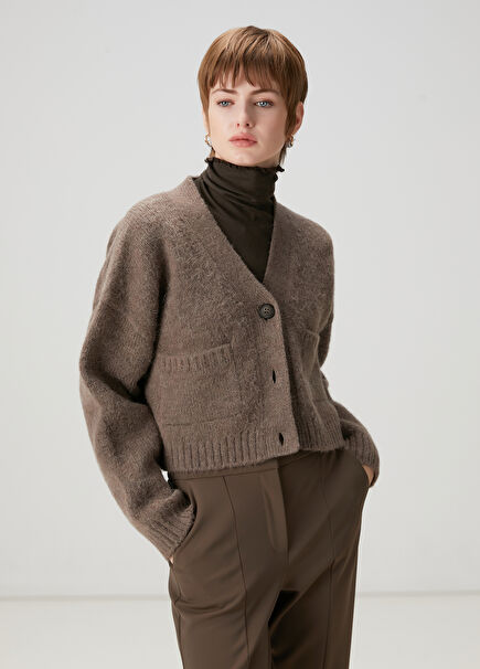 Mink Crop Knitwear Cardigan