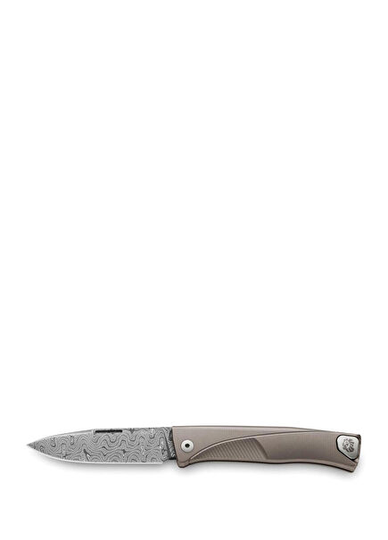 Thrill Damascus Grey Titanium Pocket Knife