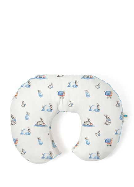 Baby Lapin Blue Muslin Baby Breastfeeding Support Pillow