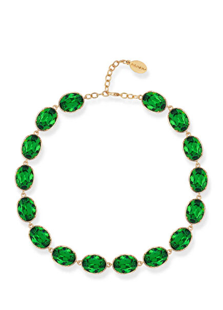 Melodia Oval Green Necklace