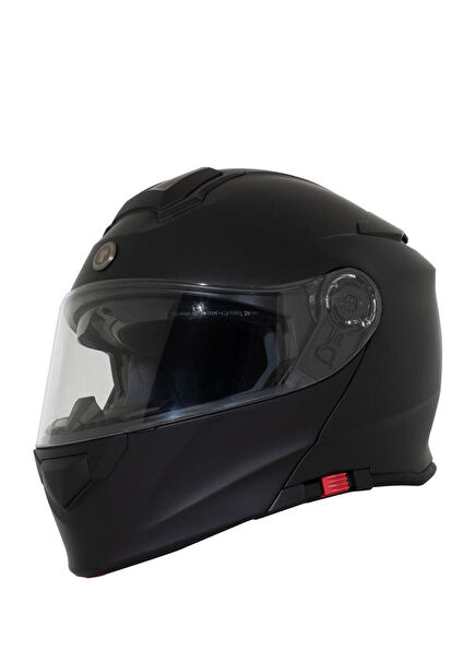 T-28 Mat Siyah Çene Açılır Unisex Motosiklet Kaskı 