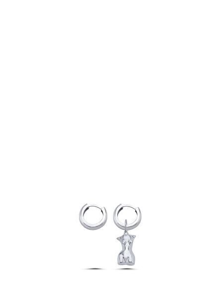 My Girl 925 Ayar Gümüş Charmlı Unisex Halka Küpe