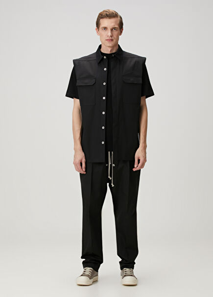 Black Waist Corded Cargo Pants