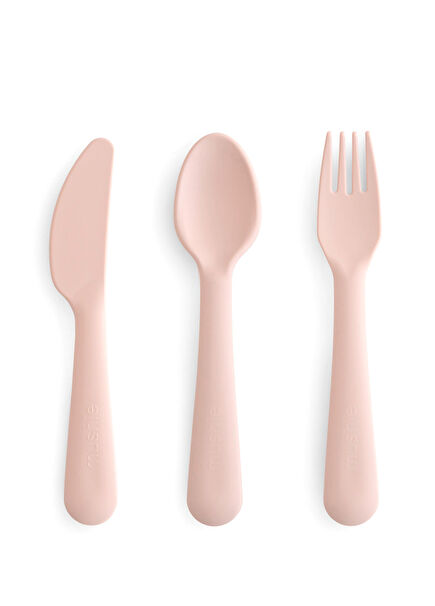 Blush Pembe Bebek Çocuk Çatal Kaşık Bıçak Seti 
