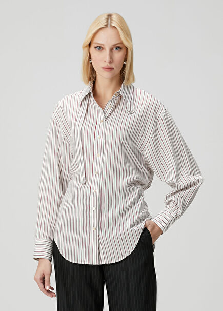 Aurora Ecru Striped Shirt