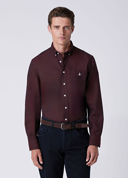 Comfort Fit Plum Oxford Shirt
