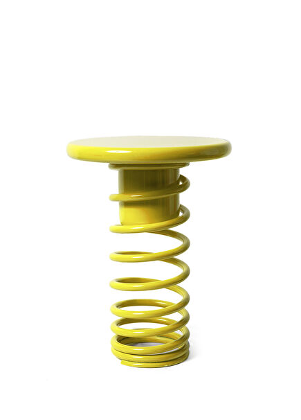 Twist Metal Stool with Yellow Table