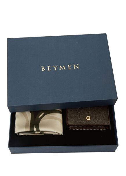 Saffiano Kahverengi Kadın 2li Set