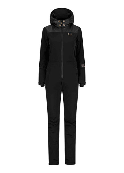 161 Insulated One Piece Ski Suit Black Women's Sports Pants Jumpsuit