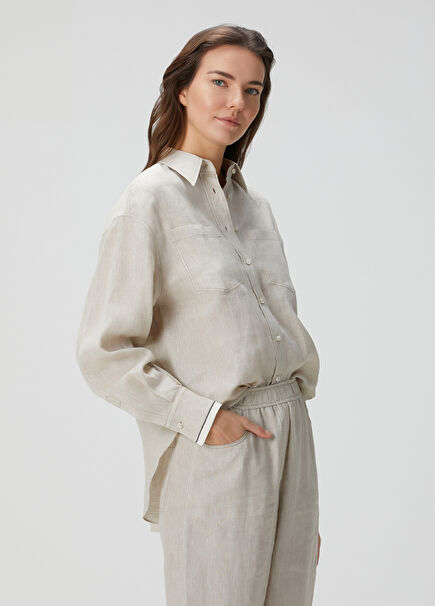Beige Linen Shirt