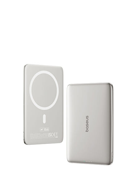 Picogo 0.3'' Ultra İnce 5000mAh MagSafe Uyumlu Bej Kablosuz Powerbank