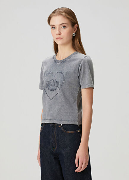 Heart Small Gri T-shirt