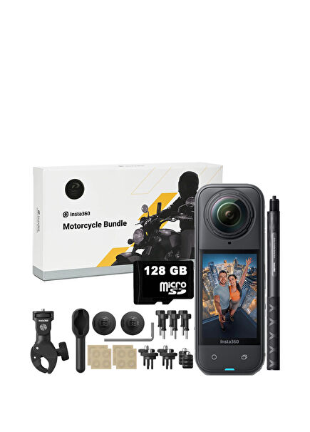 X5 Motorcycle Bundle Aksiyon Kamerası + 128GB Hafıza Kartı 