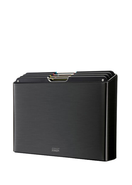 Folio Black 4-Piece Steel Stand Cutting Board Set