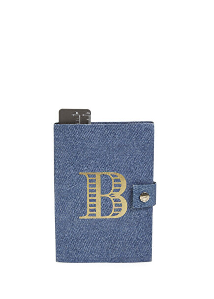Mavi B Harfli Denim Dokulu Defter