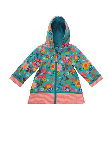 Turquoise Flower Girl Raincoat