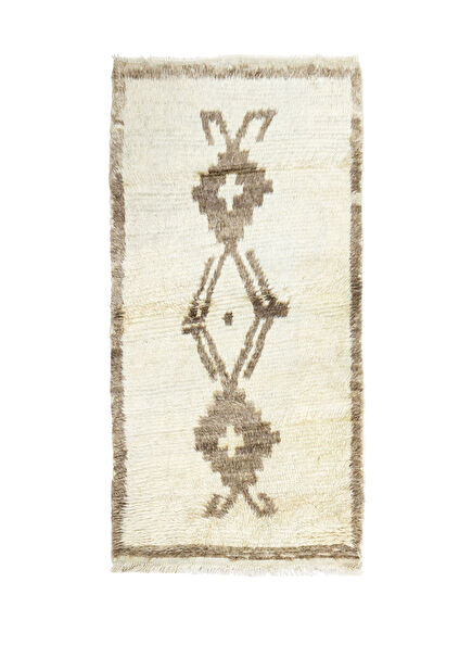 Tozgun İlkel Desenli El Dokuma Tülü Halı 95x191 cm