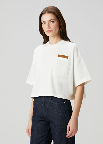 Ecru Pocket Detailed T-Shirt