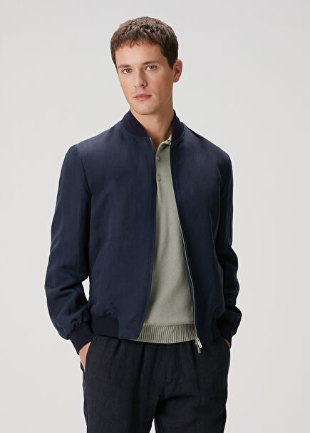 Navy Blue Bomber Jacket