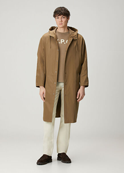 Khaki Hooded Raincoat