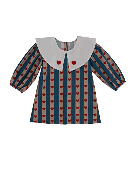 Tiny Hearts Colorful Long Sleeve Girls' Dress