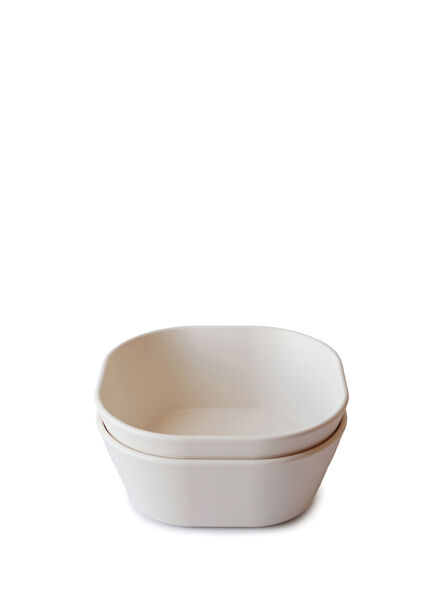 Ivory Plastic 2-Piece Square Bowl Set