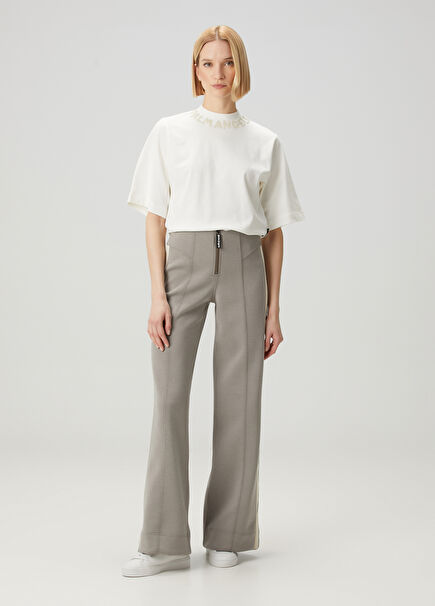 Grey Ecru Wide Leg Pants