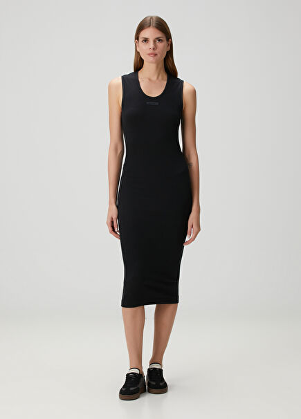 Black Midi Knit Dress