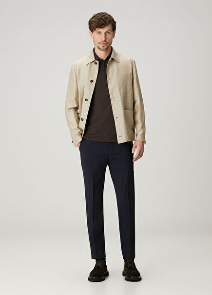 Navy Blue Wool Pants