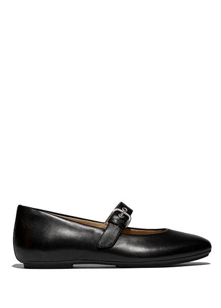 Delicato Soft Black Leather Women's Ballet Flats