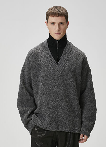 Kylen Antrasit V Yaka Yün Kazak