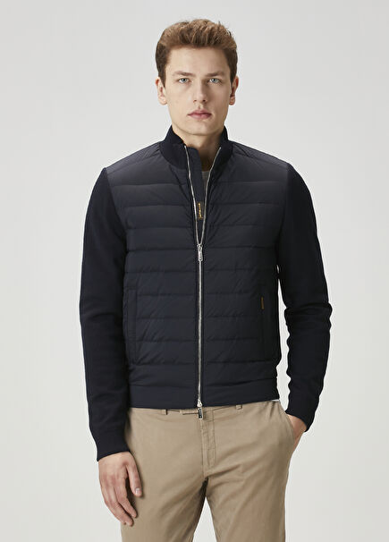 Duncan Navy Blue Quilted Garnish Coat