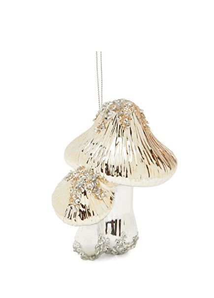 Gold Mushroom Shaped Christmas Ornament