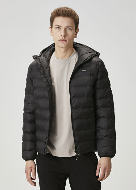 Black Hooded Puff Coat