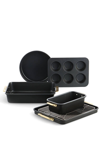 Padova Thermolon™ Black Ceramic 6 Piece Bakery Cake Mold Set