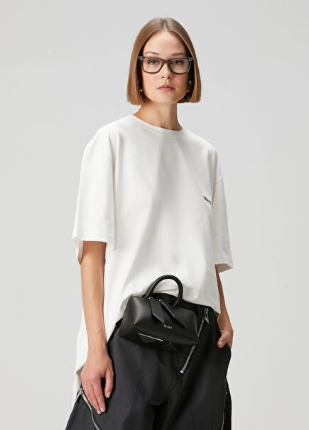 Oversized White Slit Detailed T-Shirt