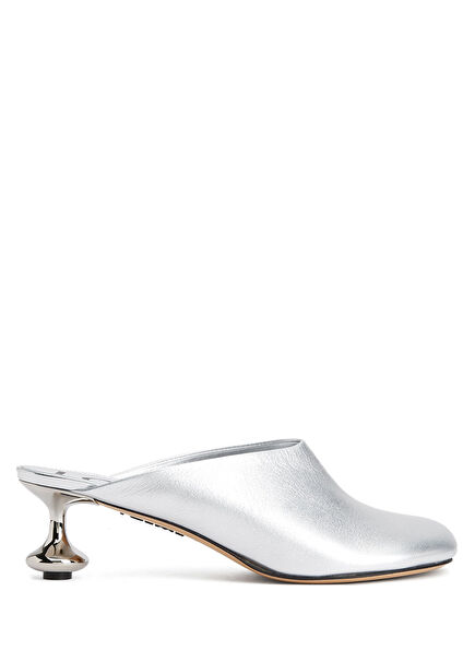 Toy Silver Women's Leather Slippers