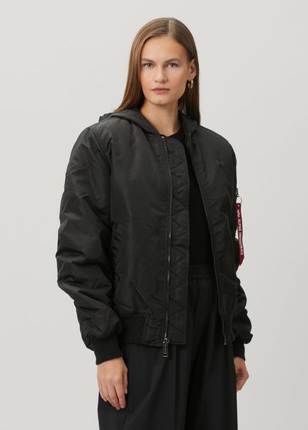 MA-1 Black Hooded Jacket