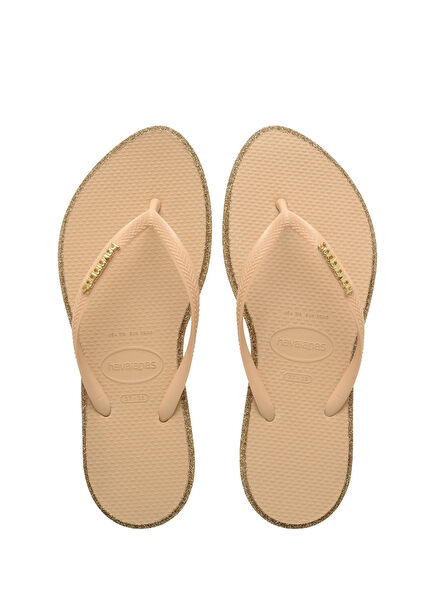 Slim Point Glitter Gold Women's Beach Slippers