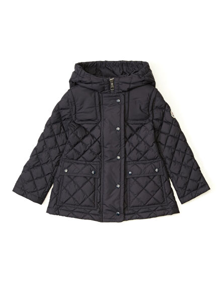 Lacivert Kapitoneli Kız Çocuk Parka