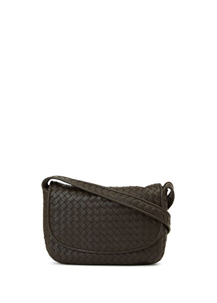 Kahverengi Örgülü Erkek Deri Çapraz Çanta