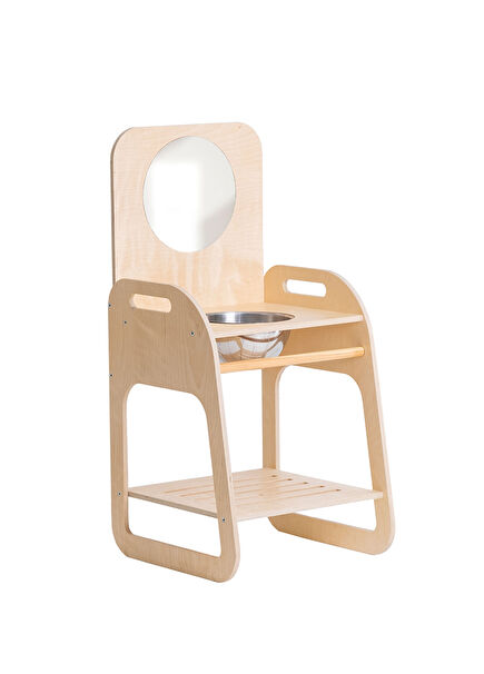 Montessori Huş Ahşap Çocuk Oyuncak Lavabo