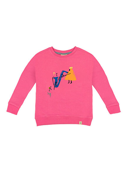 Musician Triangle Pink Long Sleeve Girl Sweatshirt