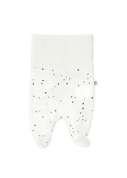 Cosmos White Organic Cotton High Waist Unisex Baby Booties Pants