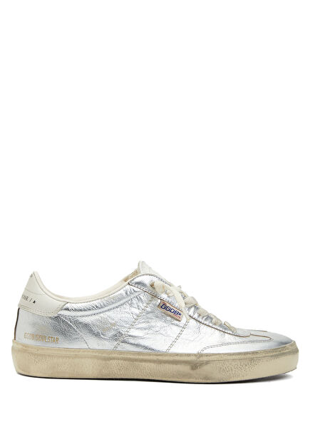 Soul Star Silver Womens Leather Sneakers