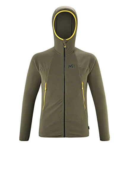 Miv9466 9644 K Lightgrid H Hooded Full Zip Green Men's Fleece