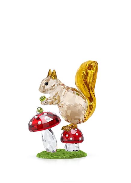 Idyllia Squirrel And Mushrooms Crystal Decorative Object
