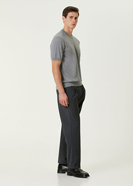 Relaxed Fit Anthracite Wool Pants