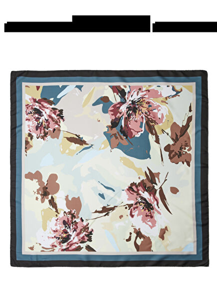 Multicolored 90x90 cm Twill Scarf